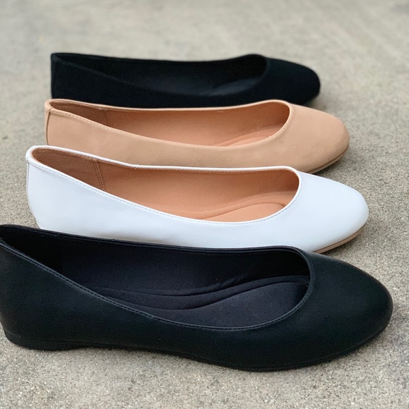 Soda Natural Nbpu Ballet Round Toe Gel Insole Flat - Picture 4 of 5